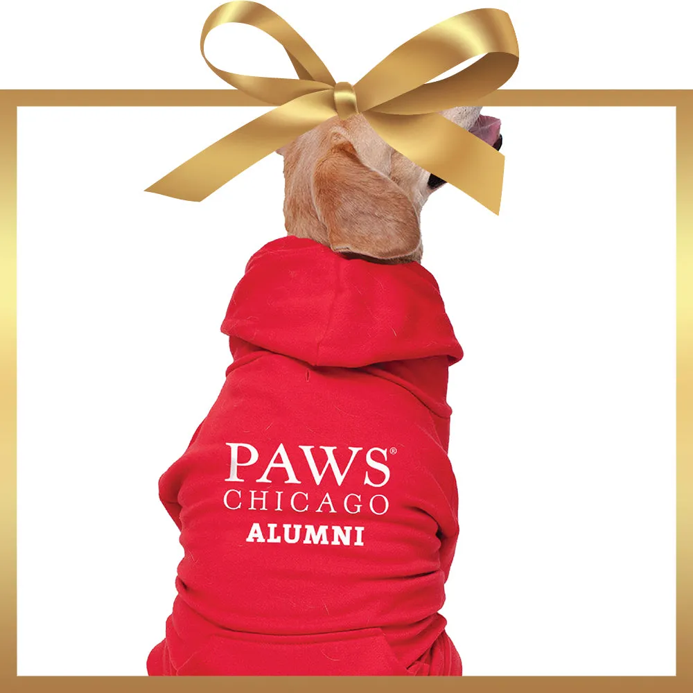 Red PAWS Alumni Dog Hoodie